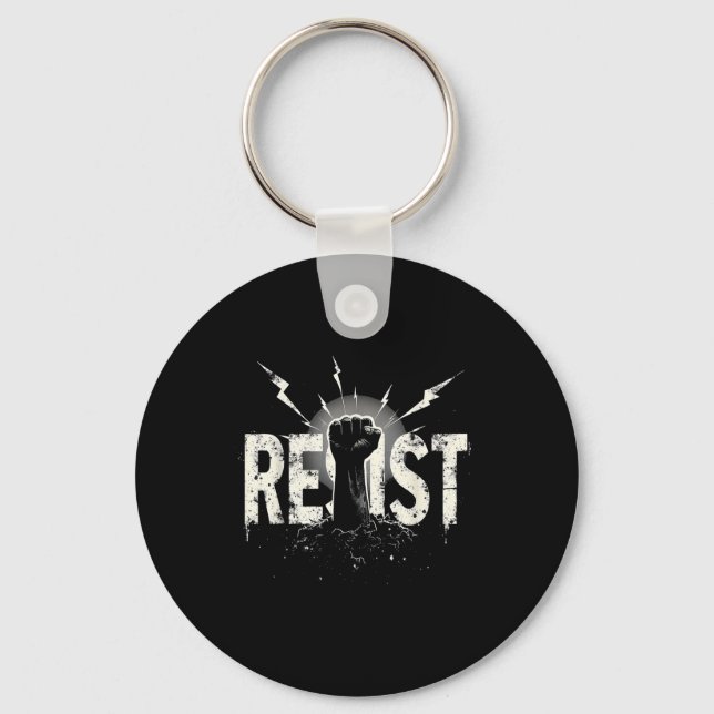Resist Political Protest _2  Keychain (Front)