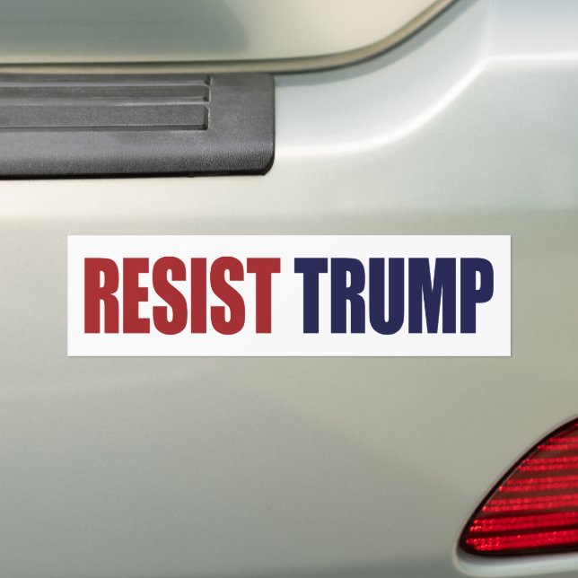 Resist President Trump - Anti Trump Bumper Sticker (On Car)