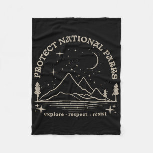 Resist Protect Our National Parks Graphic Anti Tru Fleece Blanket