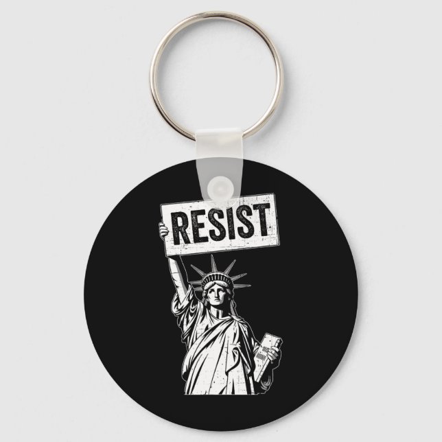 Resist Protest Anti Political Protest  Keychain (Front)