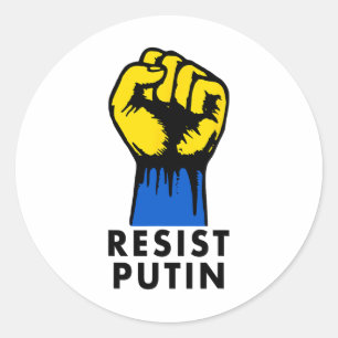 Resist Putin Protest Raised Fist Classic Round Sticker