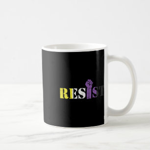 Resist Raised Fist Protest Lgbtq Non-binary Flag G Coffee Mug