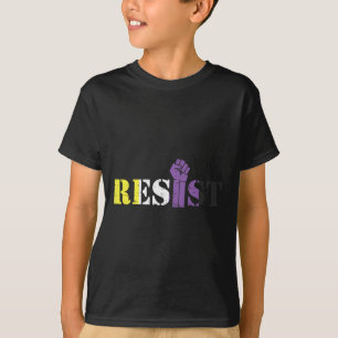 Resist Raised Fist Protest Lgbtq Non-binary Flag G T-Shirt