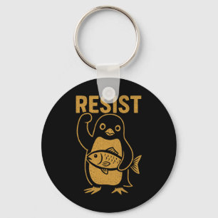 Resist Rebel Penguin Anti-trump Protest Against Hi Keychain