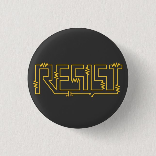 Resist Resistance Electronic Diagram 1 Inch Round Button (Front)