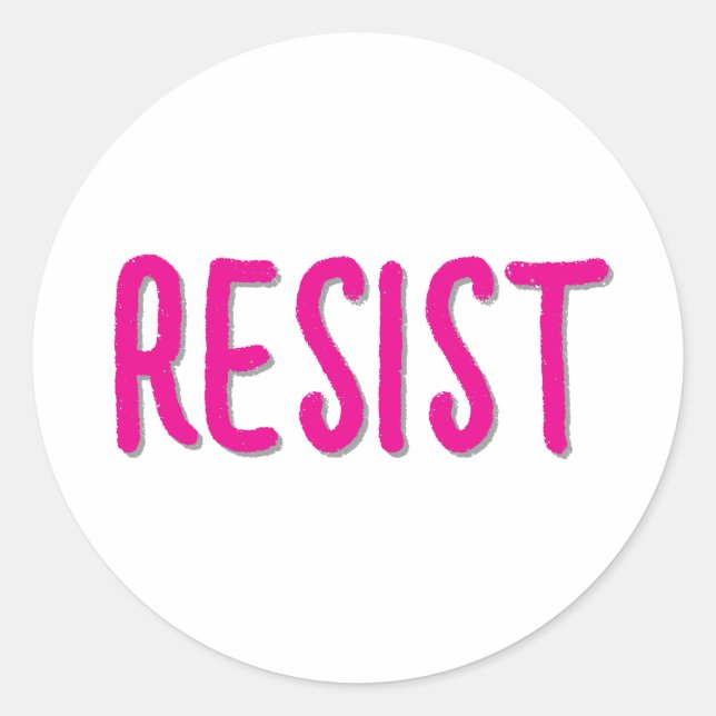 Resist Resistance Pink Classic Round Sticker (Front)