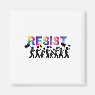 Resist Resistance Rainbow March Hands Off Protest Magnet