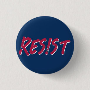 Resist Resistance Red and Blue Flag Colours 1 Inch Round Button