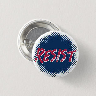 Resist Resistance Red Blue Custom 1 Inch Round Button