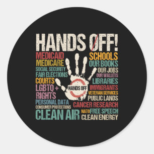 Resist Resistance Statue Of Liberty Hands Off Prot Classic Round Sticker