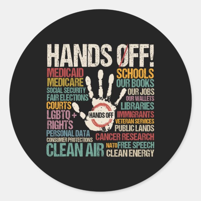 Resist Resistance Statue Of Liberty Hands Off Prot Classic Round Sticker (Front)