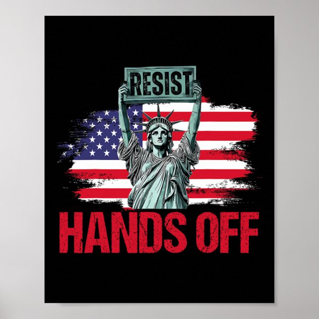 Resist Resistance Statue Of Liberty Hands Off Prot Poster (Front)