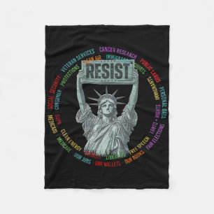 Resist Resistance Usa Statue Of Liberty Hands Off Fleece Blanket