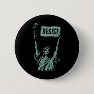 Resist Satue Of Liberty Protest Civil Rights Men W 2 Inch Round Button