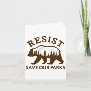 Resist Save Our Parks Bear Sticker Card