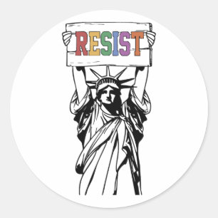 Resist Shirt Statue Of Liberty Women Day  Classic Round Sticker