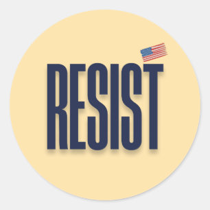 RESIST Small American Flag – Protest Statement Classic Round Sticker