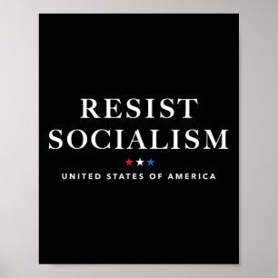 Resist Socialism Anti-socialist Anti-marxism Usa  Poster