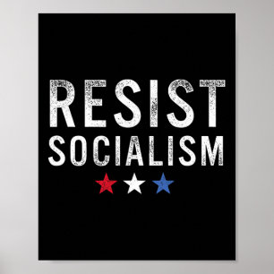 Resist Socialism Anti-socialist Distressed Design  Poster