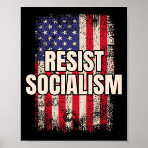 Resist Socialism Anti Socialist Usa  Poster