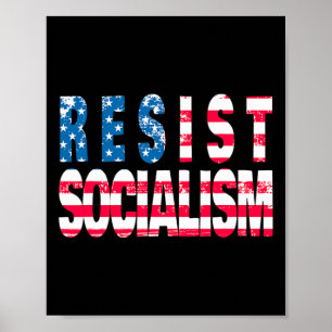 Resist Socialism - Patriotic Us Flag Anti-socialis Poster