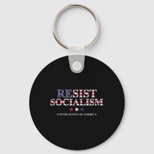 Resist Socialism United States Of America Anti Soc Keychain