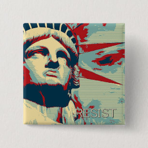 RESIST - Statue of Liberty 2 Inch Square Button