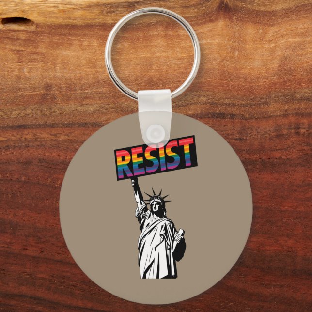 Resist Statue of Liberty Feminist Gift Keychain (Front)