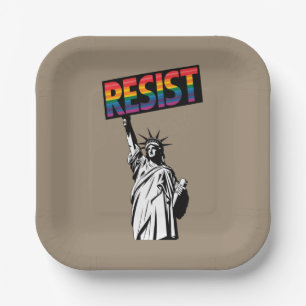 Resist Statue of Liberty Feminist Gift Paper Plate