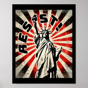 Resist Tee Statue Of Liberty Resist Activism Freed Poster
