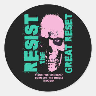 Resist The Great Reset Anti Globylist Classic Round Sticker