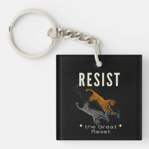 Resist The Great Reset Keychain Liberty Freedom
