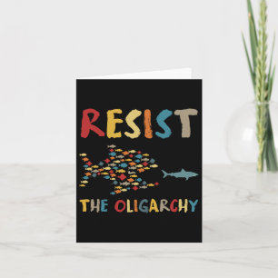 Resist The Oligarchy Funny Fish Anti-trump Social  Card