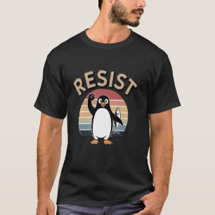 Resist The Penguins Vintage Retro T-Shirt