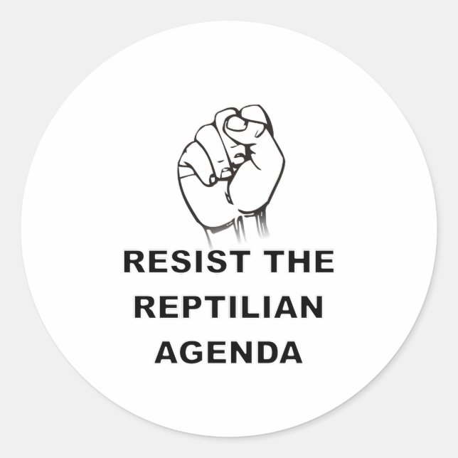 Resist The Reptilian Agenda Classic Round Sticker (Front)