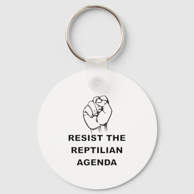 Resist The Reptilian Agenda Keychain (Front)