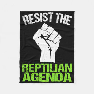 Resist The Reptilian Agenda T Shirt Fleece Blanket