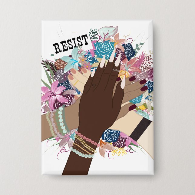 Resist Together – Floral Feminist Activism Art (Front)
