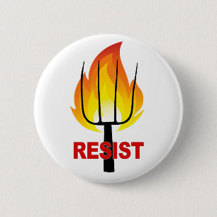 Resist Torch and Pitchfork 2 Inch Round Button