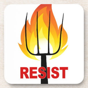 Resist Torch and Pitchfork Coaster