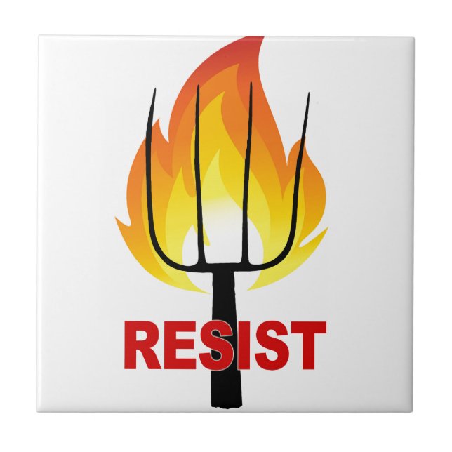 Resist Torch and Pitchfork Tile (Front)