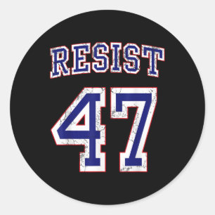 Resist Trump 47 Retro Distressed Graphic  Classic Round Sticker