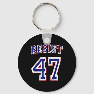 Resist Trump 47 Retro Distressed Graphic Keychain