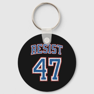 Resist Trump 47 Retro Distressed Political  Keychain