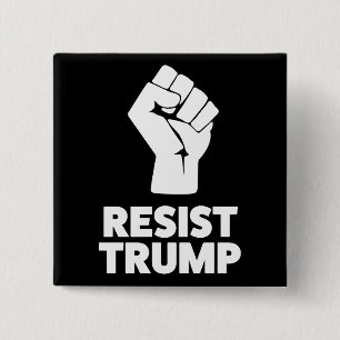 Resist Trump Clenched Solidarity Fist 2 Inch Square Button