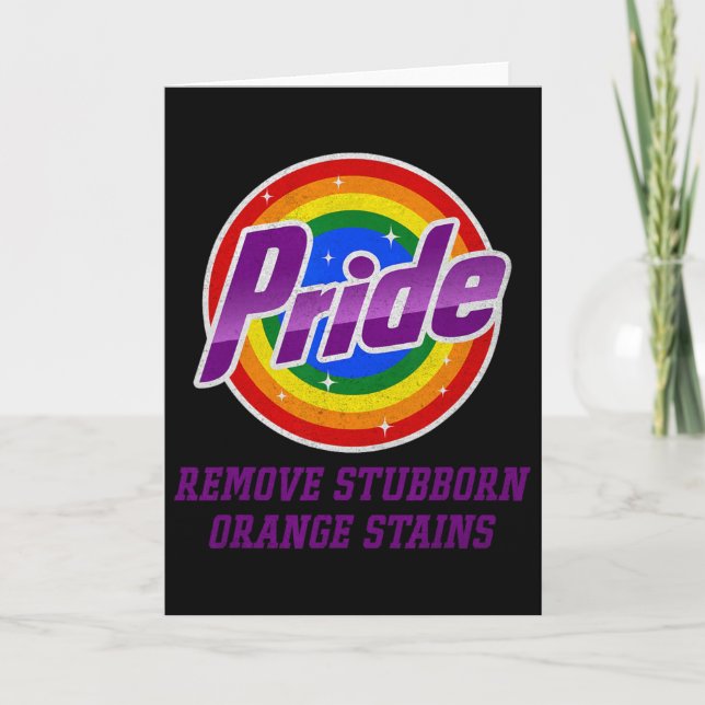 Resist Trump Remove Stubborn Orange Stains Pride M Card (Front)