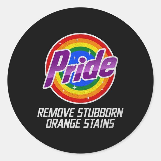 Resist Trump Remove Stubborn Orange Stains Pride M Classic Round Sticker (Front)