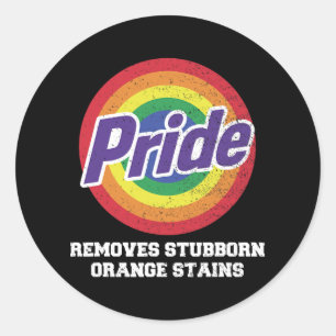 Resist Trump Remove Stubborn Orange Stains Pride M Classic Round Sticker