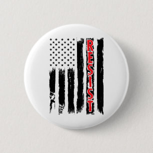 Resist Trump Tees - American Flag Resistance Anti 2 Inch Round Button