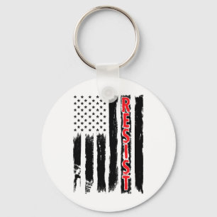 Resist Trump Tees - American Flag Resistance Anti Keychain